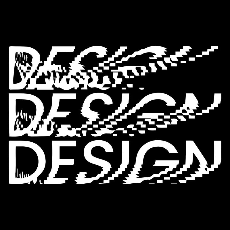 distorted pixel design text