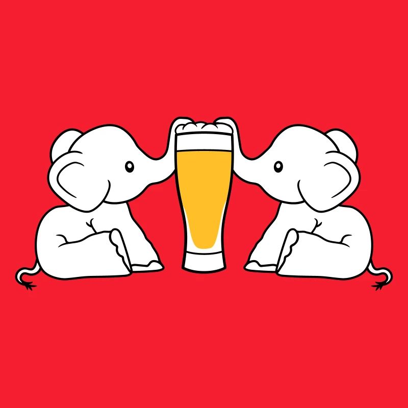 paar team 2 freunde crew alkohol elefant bier saug