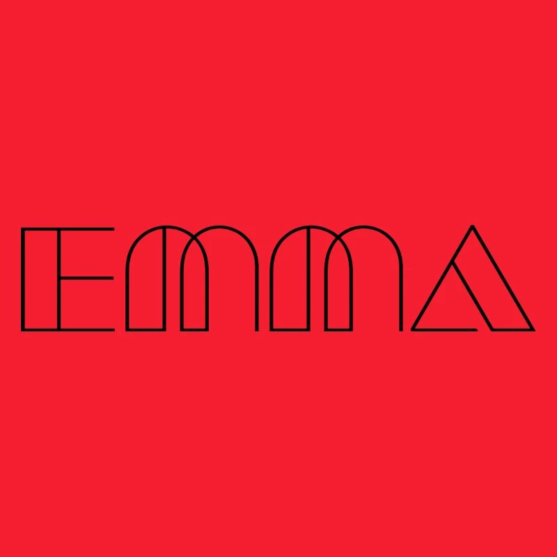 Name Emma Modern Schwarz