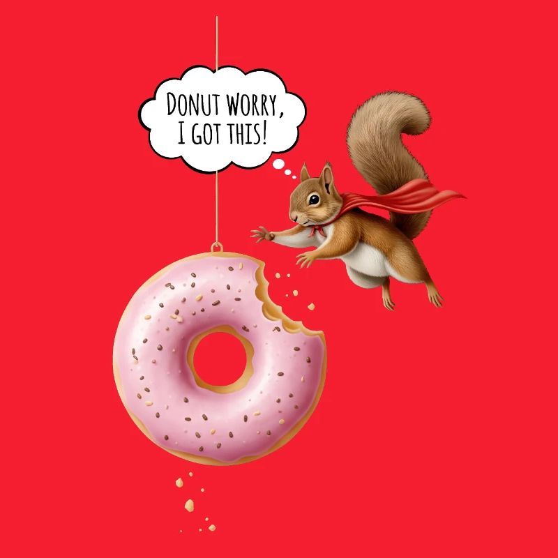 Niedliche Eichhörnchen mit Donut