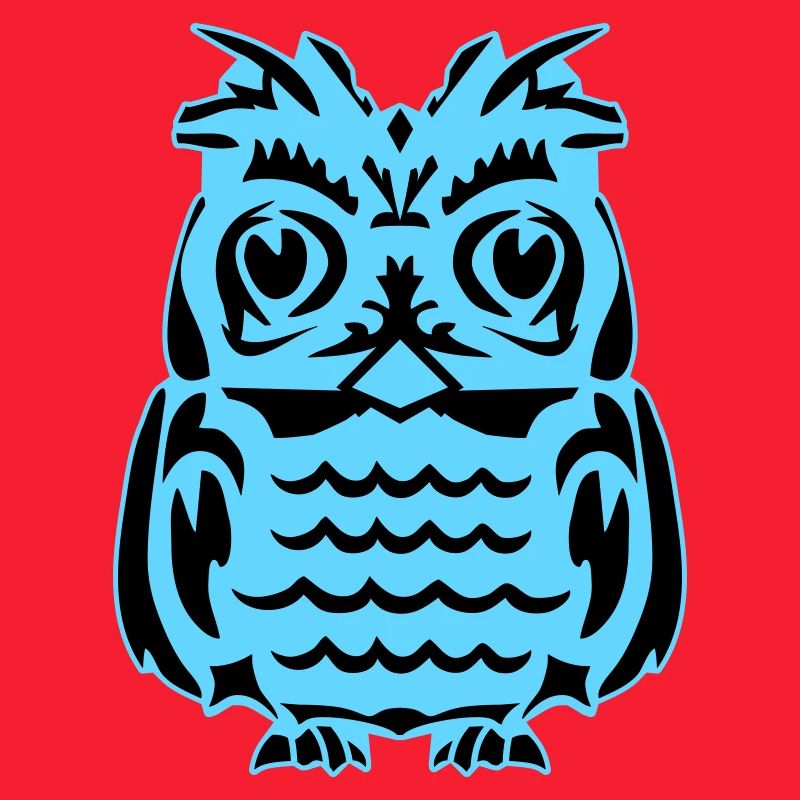 Light Blue Abstract Owl