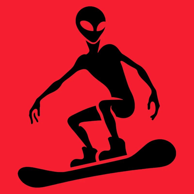 Minimalist Design: Alien Snowboarder