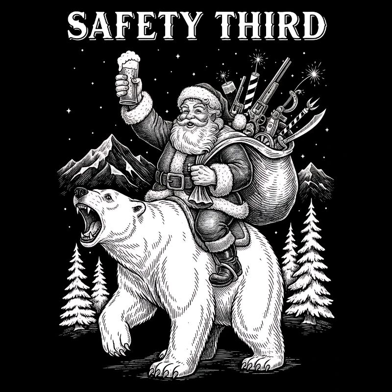 Safety Third Funny Sarcastic Christmas Safe
