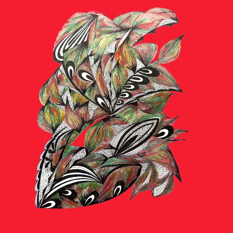 Vibrant Leaf Peacock Pattern