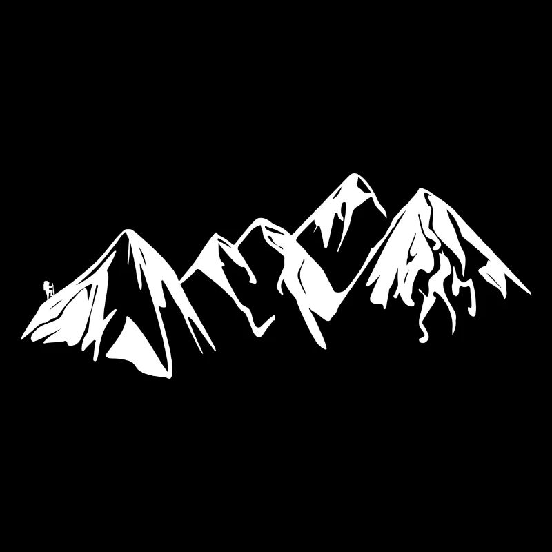 Berge mit Wanderer