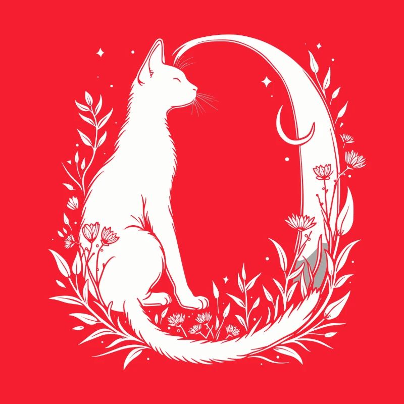 Buchstabe O mit Katze