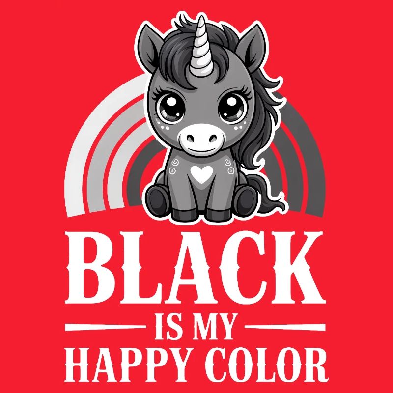 Le noir est ma licorne de couleur joyeuse