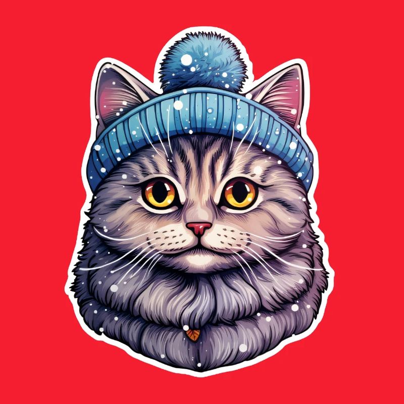 Chat avec chapeau à pompon