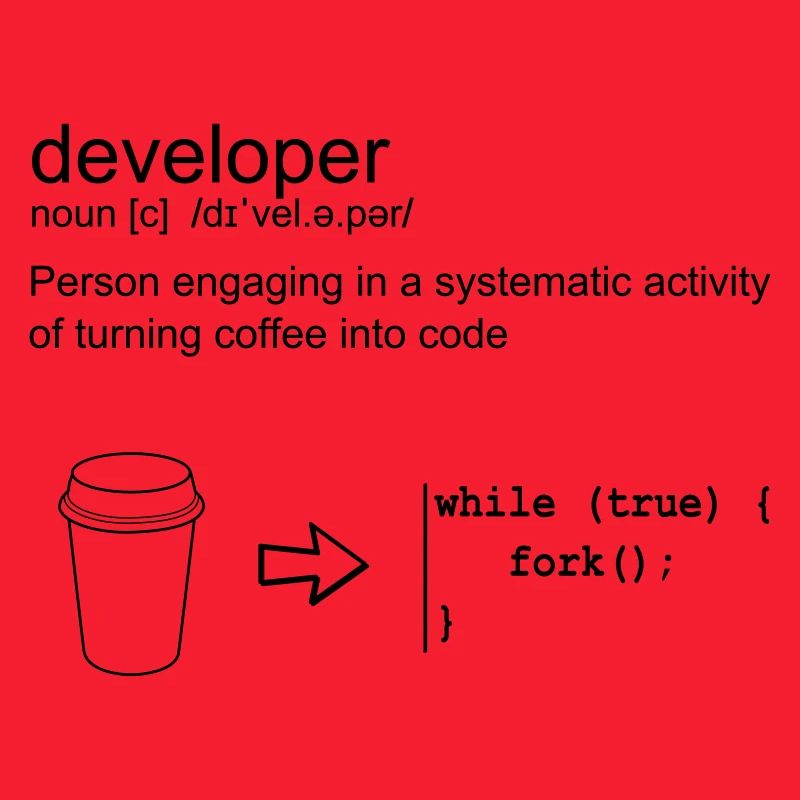 Developer & coffee