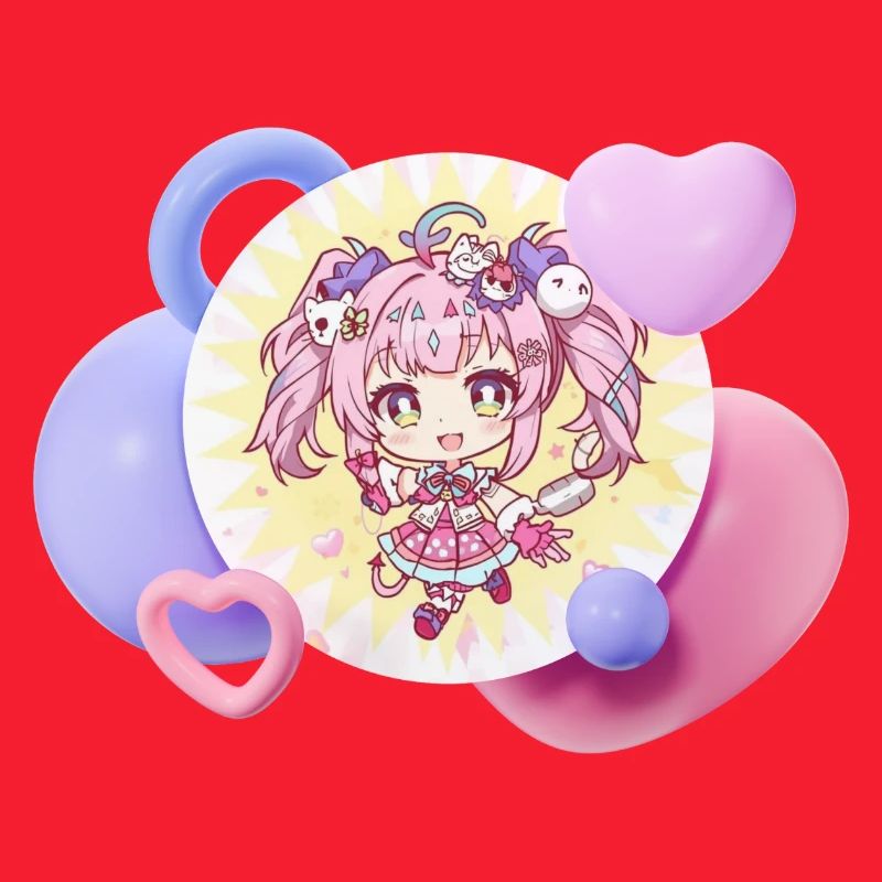 Pastell-Chibi mit Herzchen