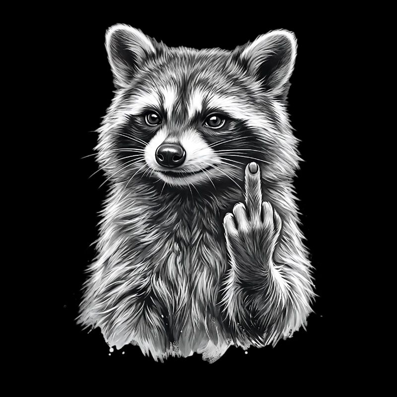 grumpy raccoon