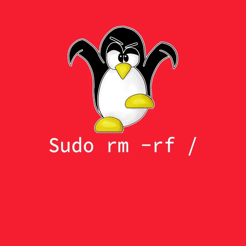 Tux Linux Pingouin Sudo Rm Rf | Hacke geek geek