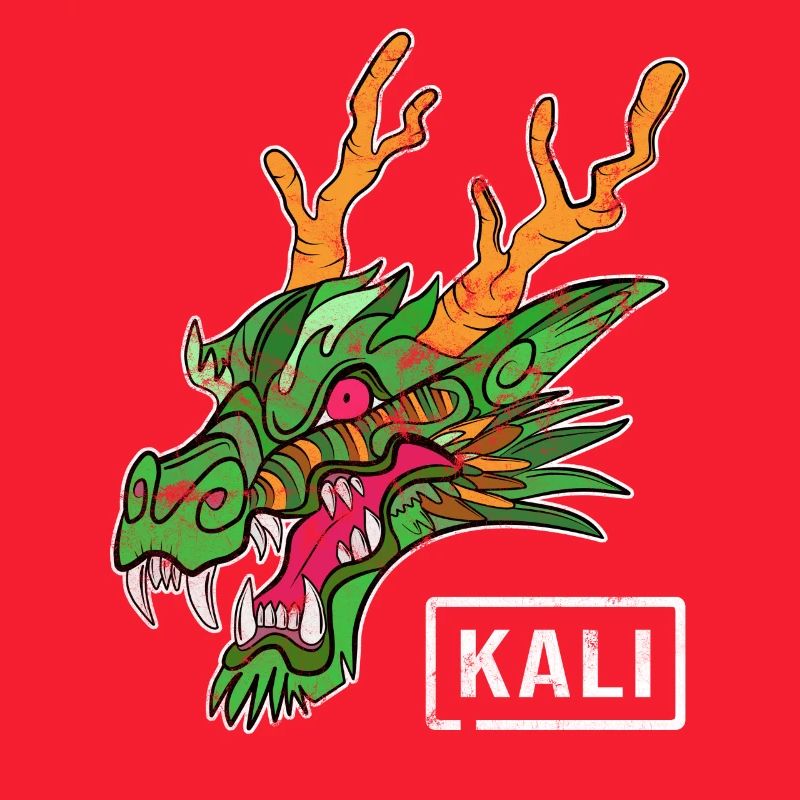 Kali Linux Computer Administrator Tux Dragon Head