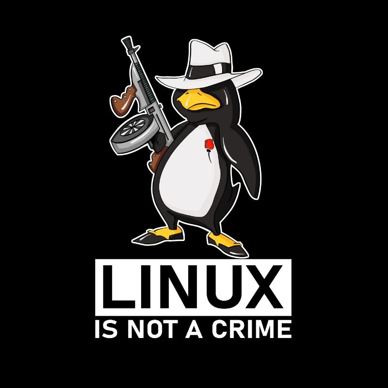 Linux is Not A Crime Linux Tux Penguin