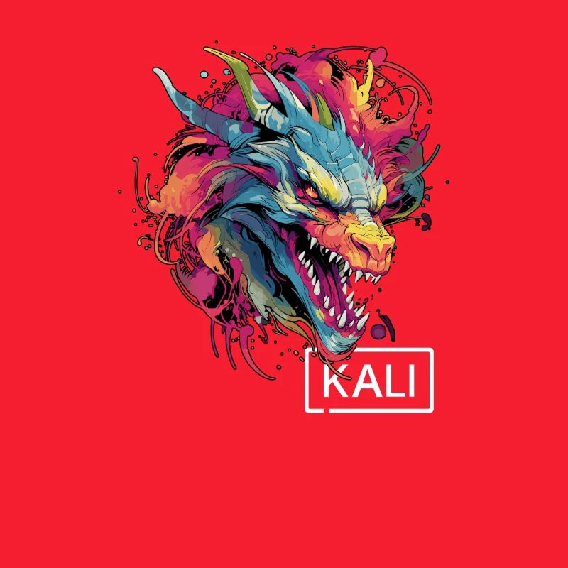 Colorful Kali Linux Dragon Design for DevOps &