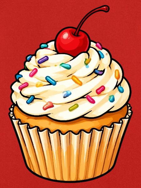 Kirschen Cupcake mit Streuseln