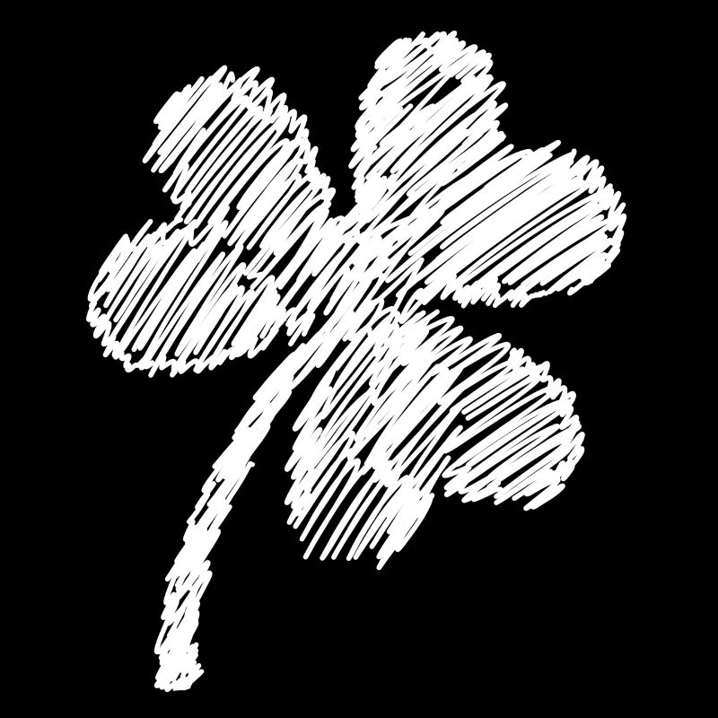 three-leaf clover white doodle