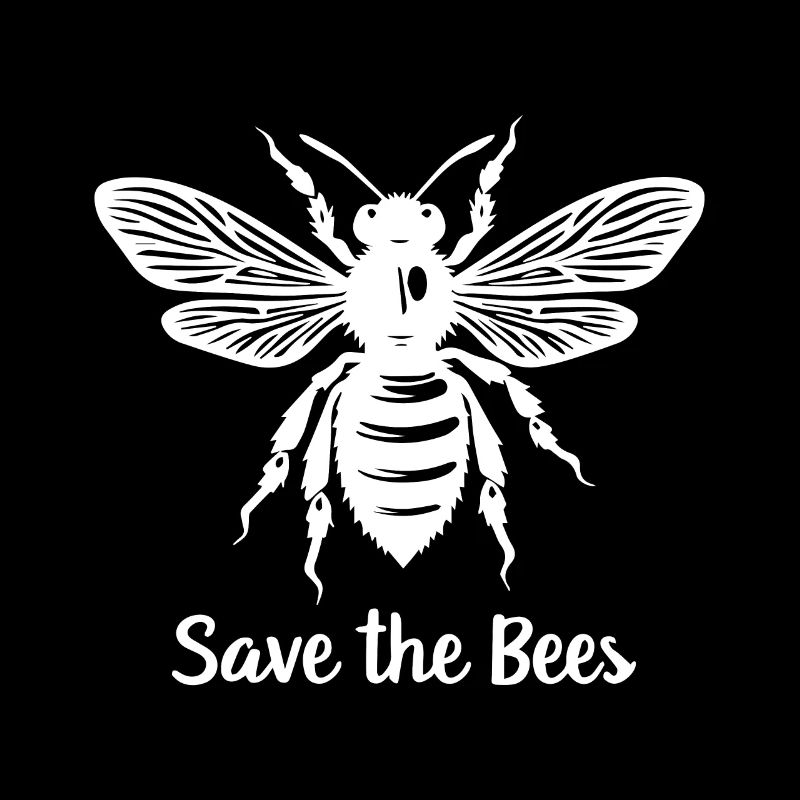 RETTET DIE BIENEN (HELLES TEXTDESIGN)