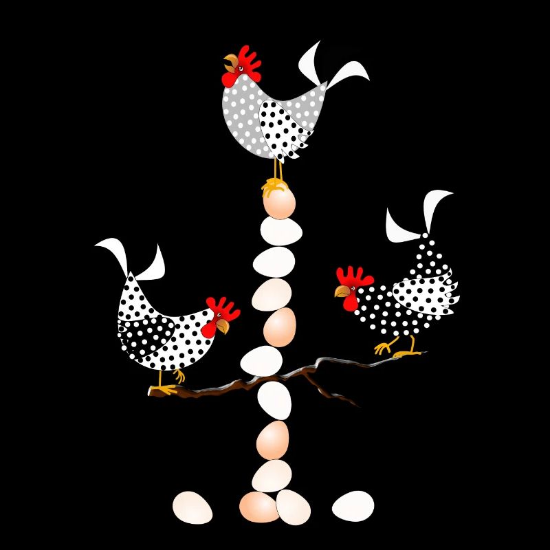 Vogel Hühner auf der Eierwippe