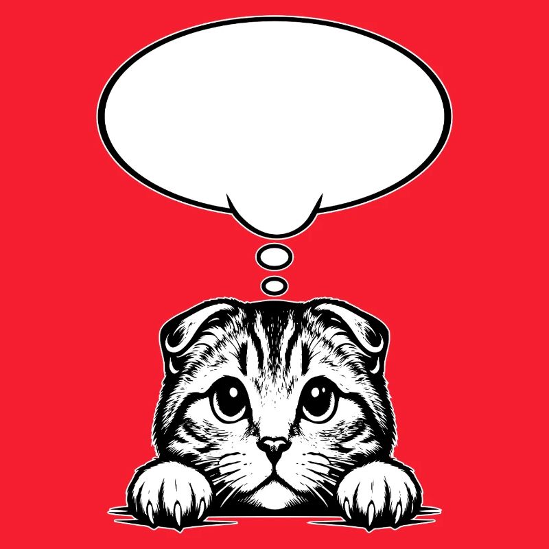 Scottish Fold-eared Cat Speech Bubble