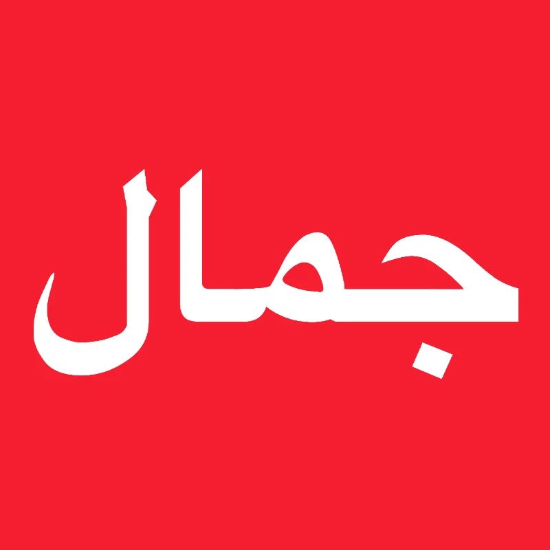 Beauty - Arabic script - white