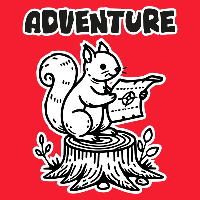 Eichhörnchen mit einer Karte - "Abenteuer" Design