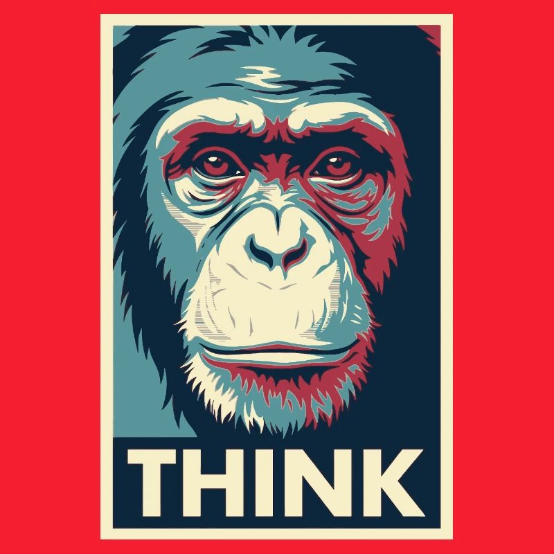 Monkey Thinking Pop Art Poster