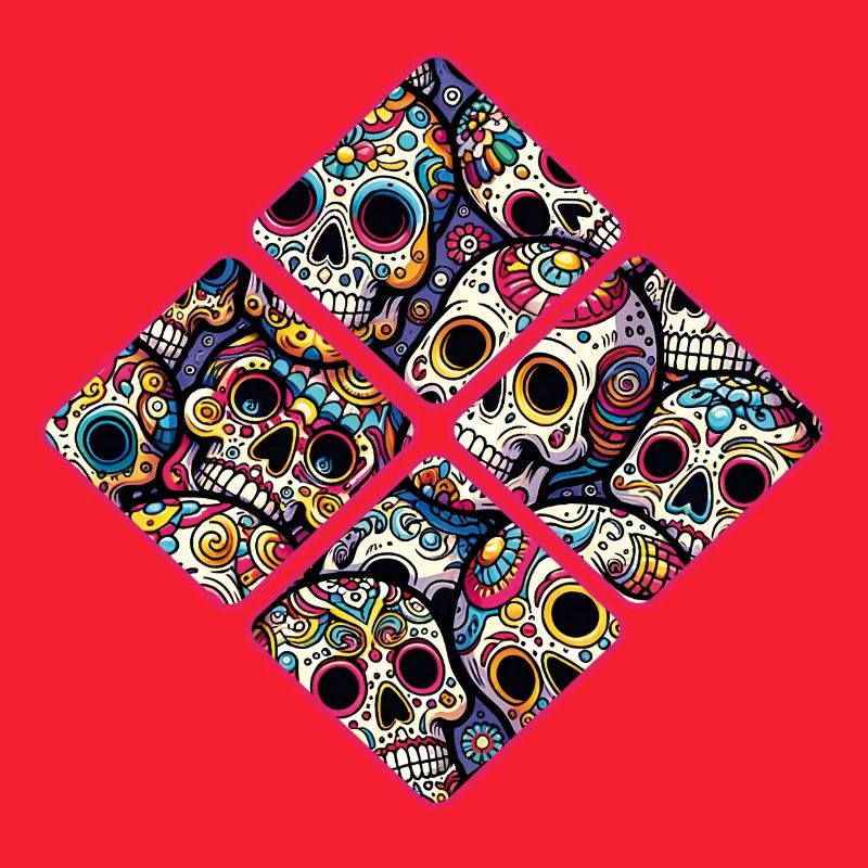 Motif de crâne décoratif coloré