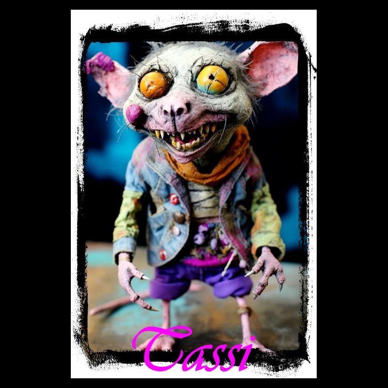 Fearless Mouse Character Illustration Punk Doll