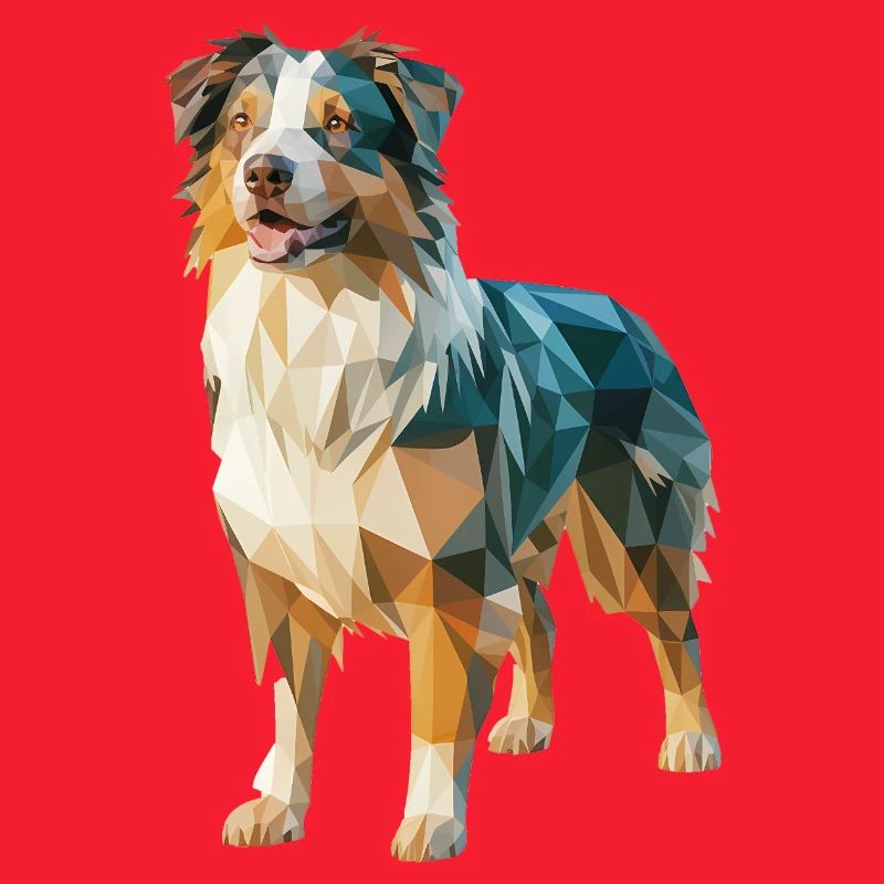 Australian Shepherd - Cooles Low Poly Logo