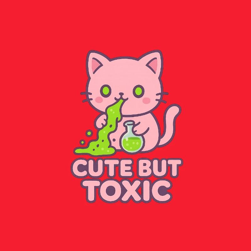 Giftige Kawaii-Katze