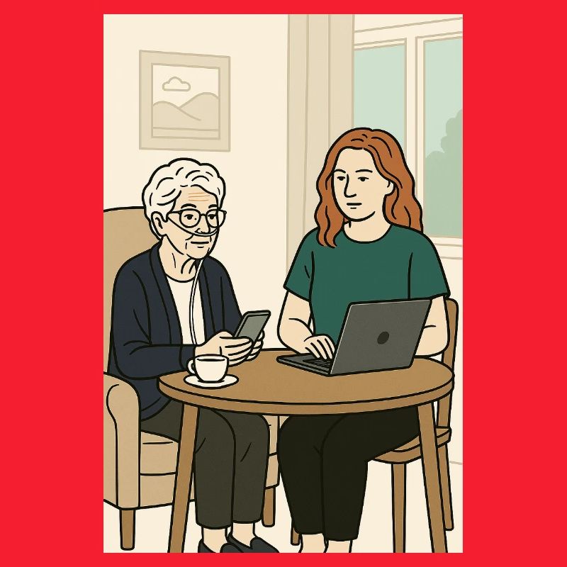 Generations at the table with technology