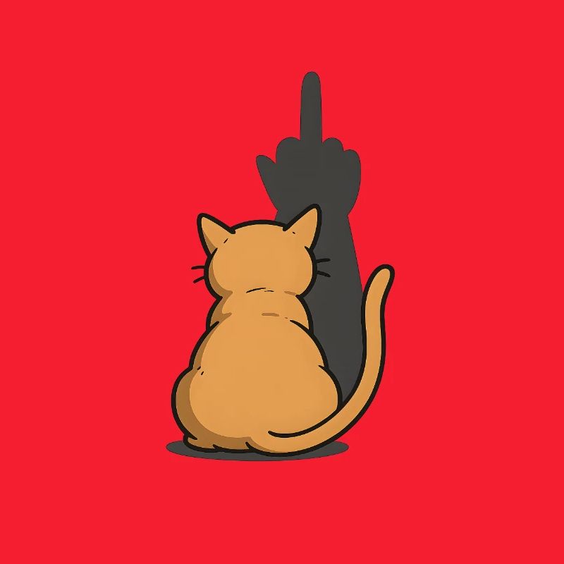Cat Middle Finger Shadow