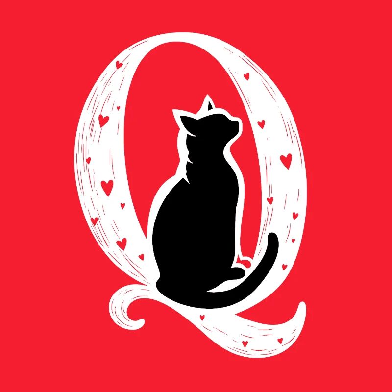 Buchstabe Q mit Katze