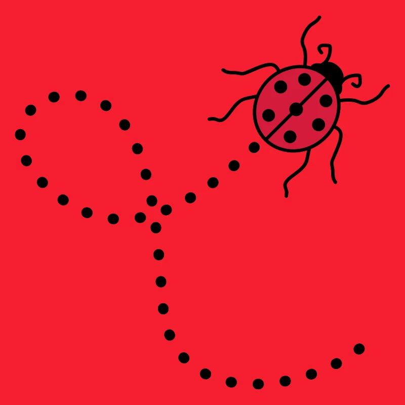 line dashed path path ladybug small sues