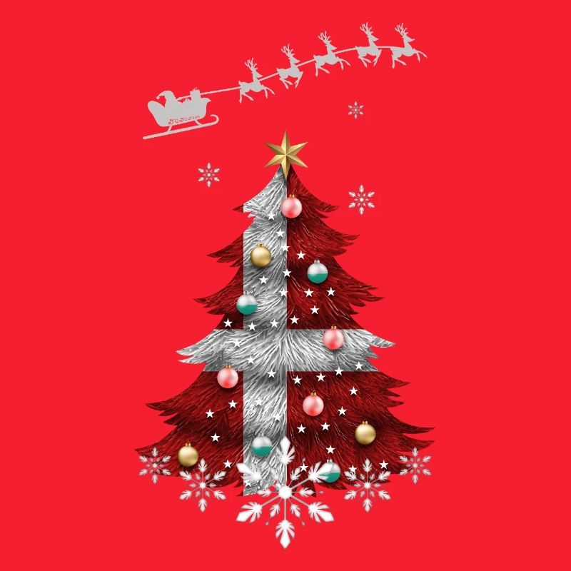 Sapin de Noël avec drapeau du Danemark