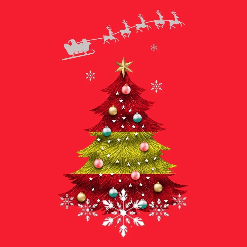 Weihnachtsbaum mit Spanien-Flagge