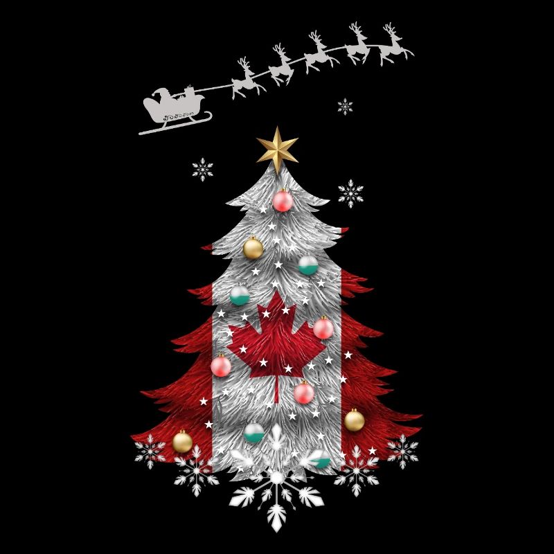 Christmas tree with Canada flag