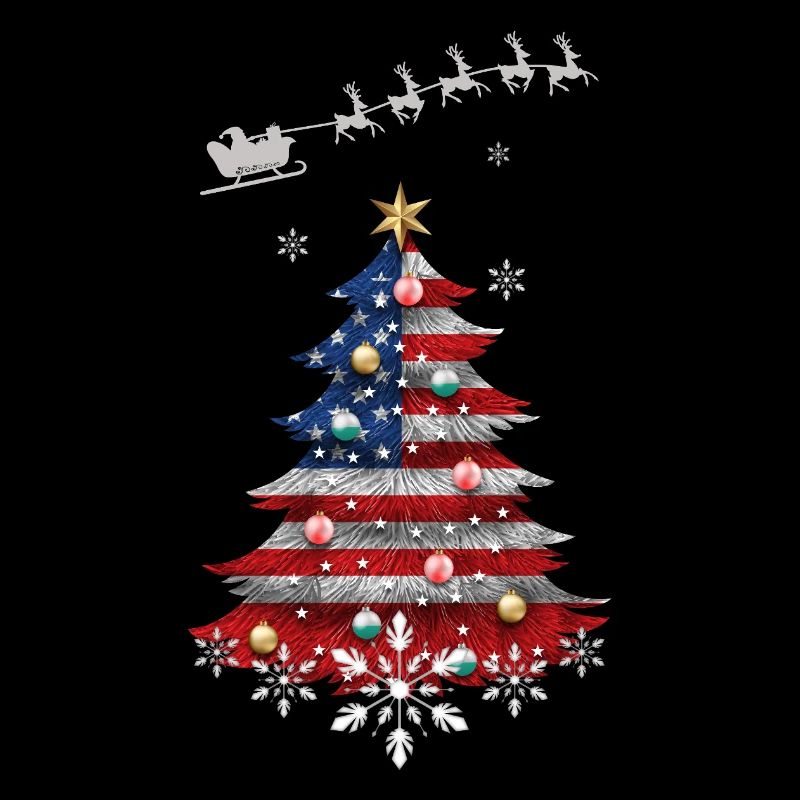 Sapin de Noël avec drapeau des États-Unis