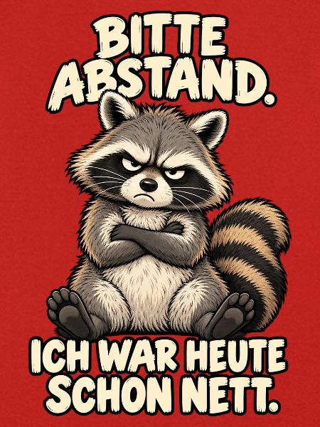 Waschbär Bitte Abstand
