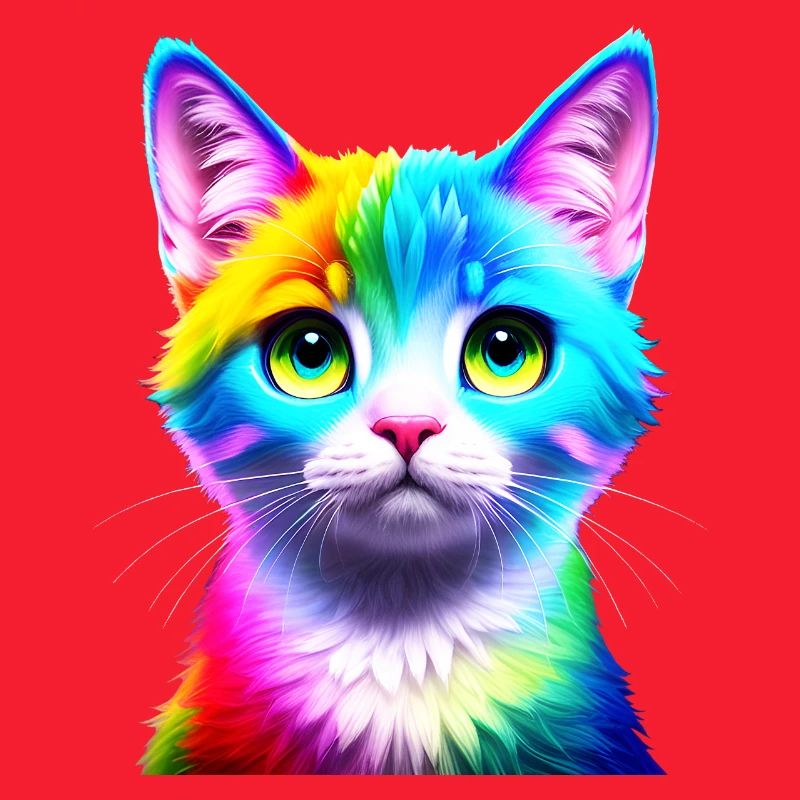 Regenbogenkatze Neonkunst