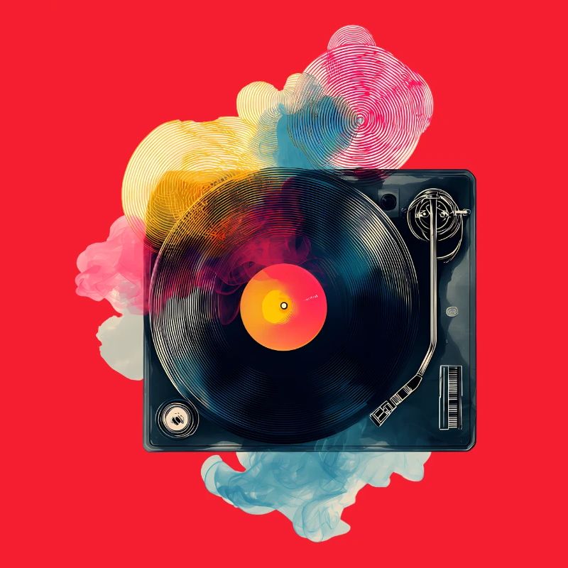Color Splash Vinyl Turntable Design