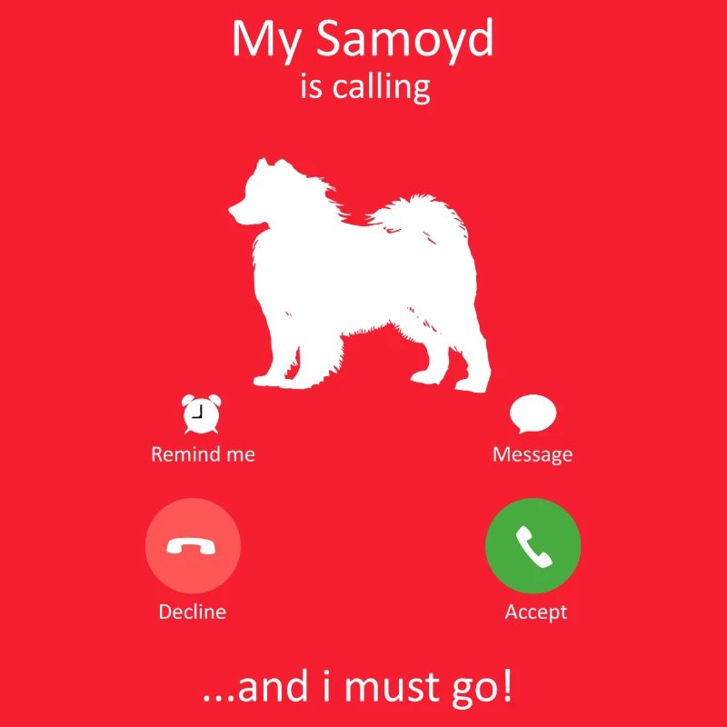 Interface téléphonique Samoyède appelant le chien drôle