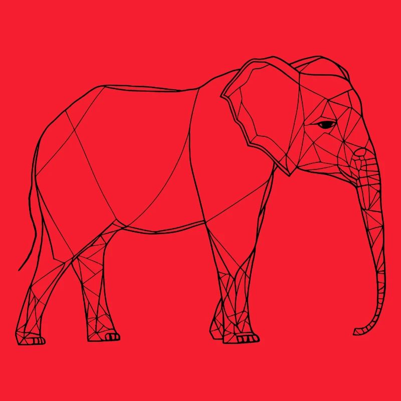 Elephant fine line art