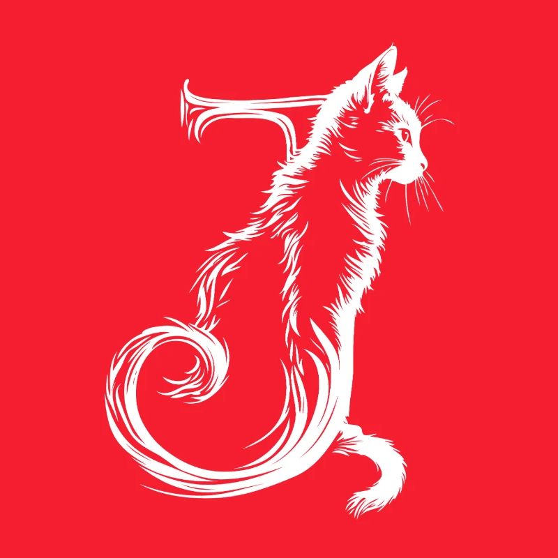 Buchstabe J mit Katze