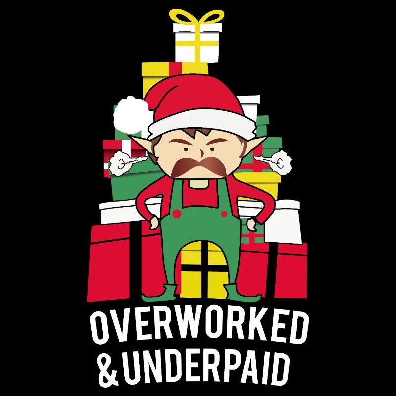 Overworked Elf – Lustiges Weihnachts Spruch Design