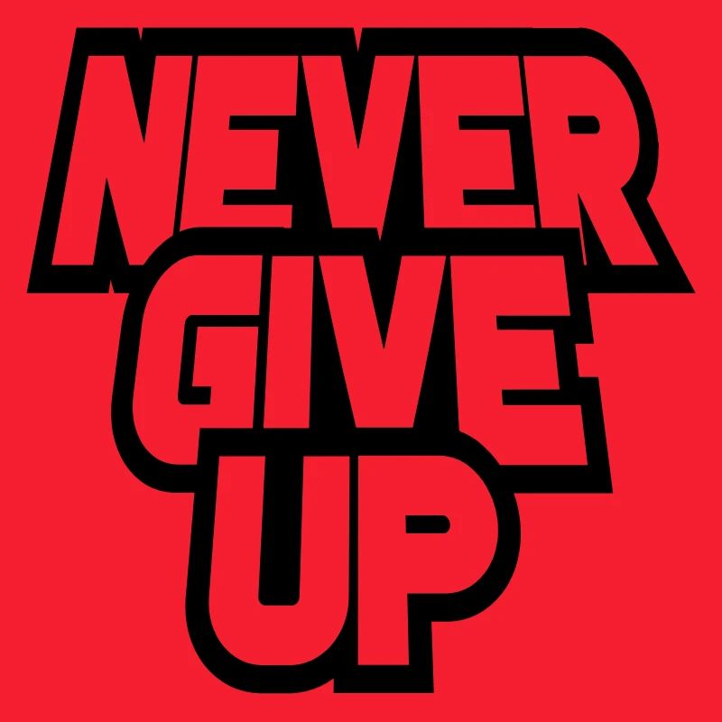 durchhalten cool never give up durchgestrichen log