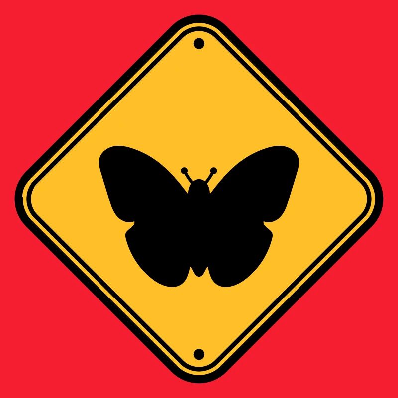 butterfly caution caution note shield zone