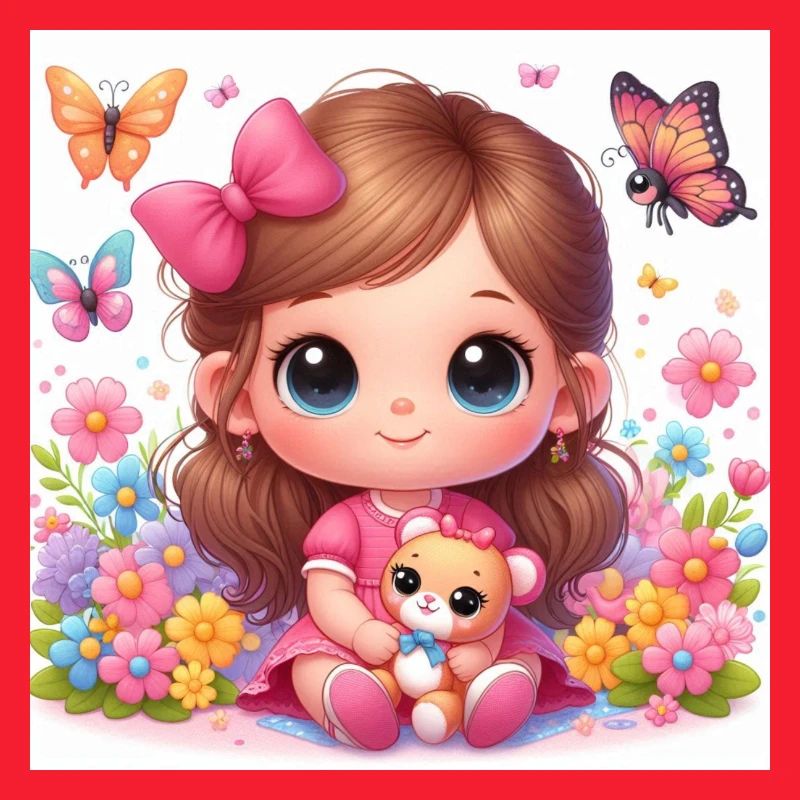 Kleines Mädchen mit ihrer Tigger-Puppe