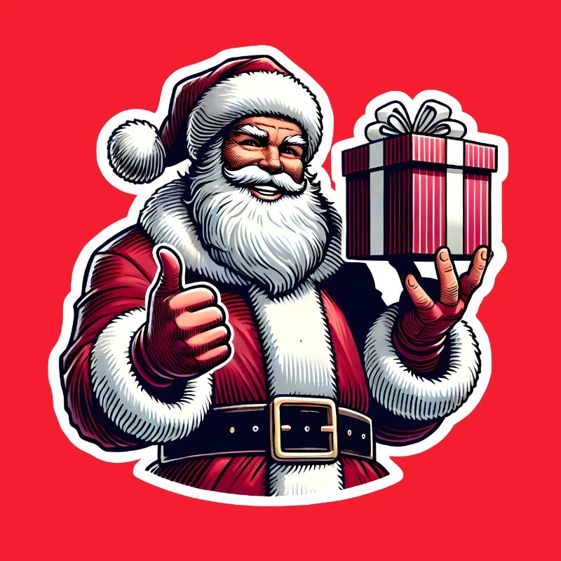 Weihnachtsmann mit Geschenk